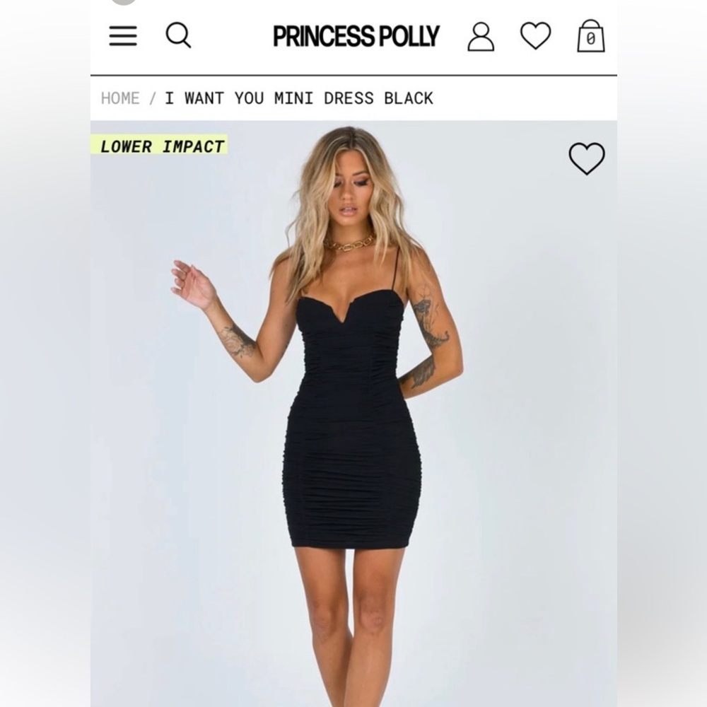 Princess Polly "I Want You" Mini Dress in Black US 10 - Picture 6 of 7